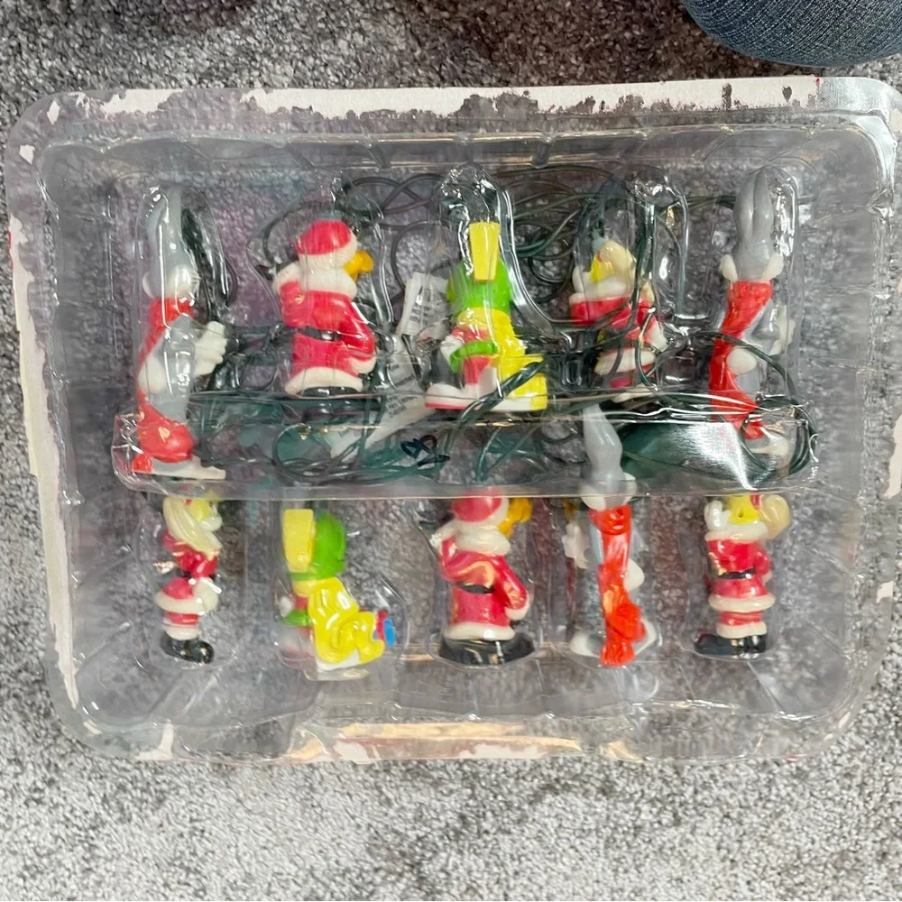Looney Tunes 10 Light Holiday Fun Set Indoor Christmas Vintage 1998 Tested